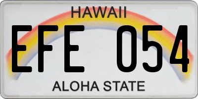 HI license plate EFE054