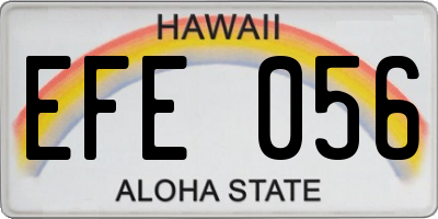 HI license plate EFE056