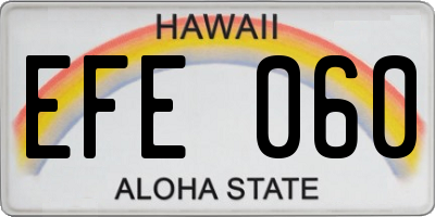 HI license plate EFE060