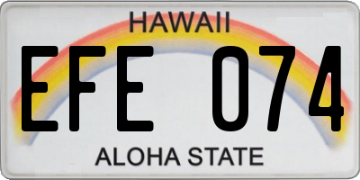 HI license plate EFE074