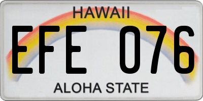 HI license plate EFE076