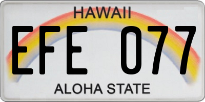 HI license plate EFE077