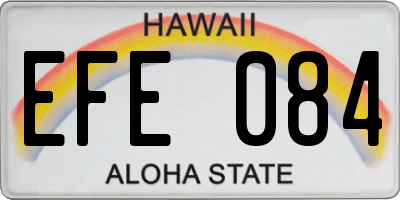 HI license plate EFE084