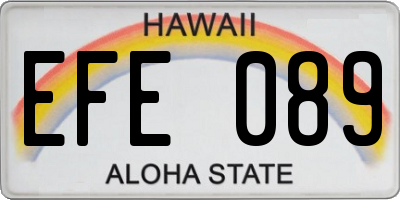 HI license plate EFE089