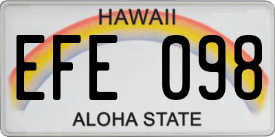 HI license plate EFE098