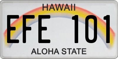 HI license plate EFE101