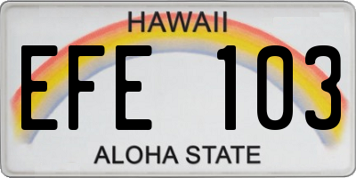 HI license plate EFE103