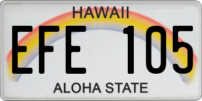 HI license plate EFE105