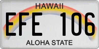 HI license plate EFE106
