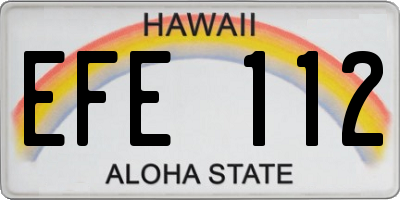 HI license plate EFE112