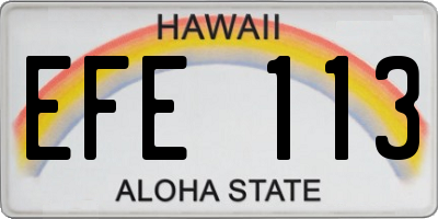 HI license plate EFE113