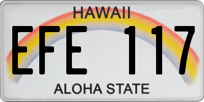 HI license plate EFE117