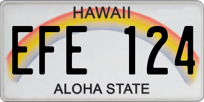 HI license plate EFE124