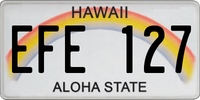 HI license plate EFE127