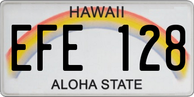 HI license plate EFE128