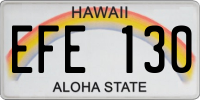 HI license plate EFE130