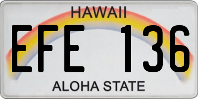 HI license plate EFE136