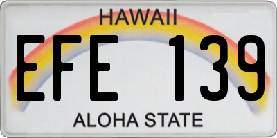 HI license plate EFE139