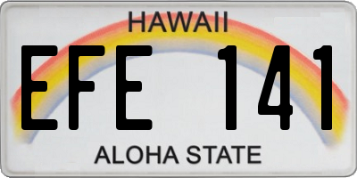 HI license plate EFE141