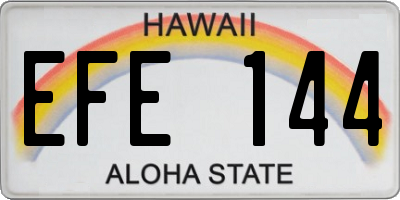 HI license plate EFE144