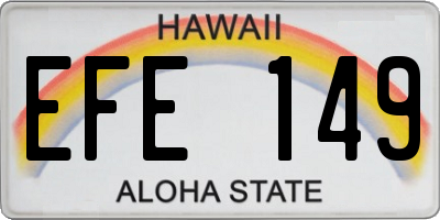 HI license plate EFE149