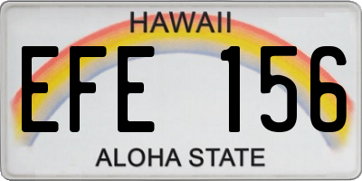 HI license plate EFE156