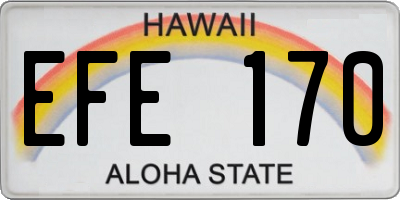 HI license plate EFE170