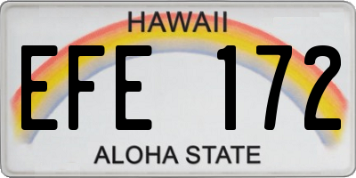 HI license plate EFE172