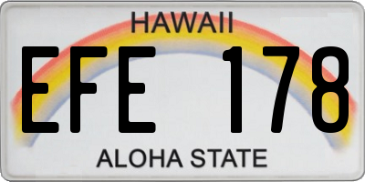 HI license plate EFE178