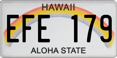 HI license plate EFE179