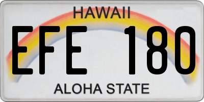 HI license plate EFE180