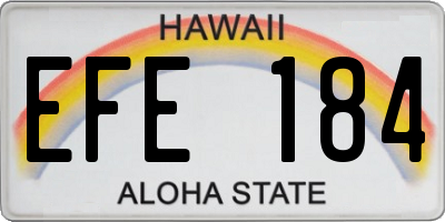 HI license plate EFE184