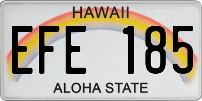 HI license plate EFE185