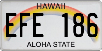 HI license plate EFE186