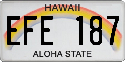 HI license plate EFE187
