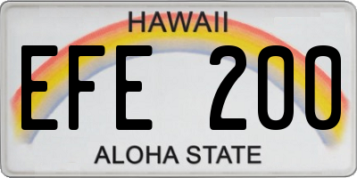 HI license plate EFE200