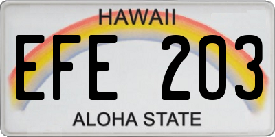 HI license plate EFE203