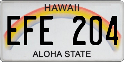 HI license plate EFE204