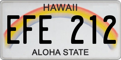 HI license plate EFE212