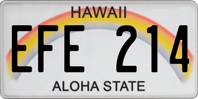 HI license plate EFE214