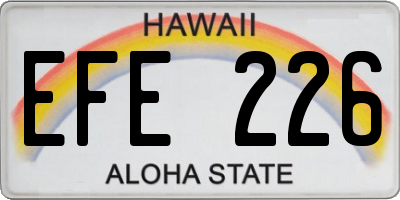 HI license plate EFE226