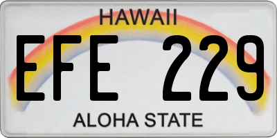 HI license plate EFE229