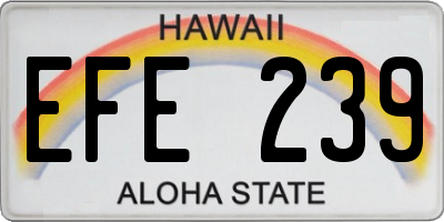 HI license plate EFE239