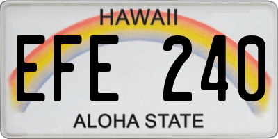 HI license plate EFE240