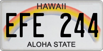 HI license plate EFE244