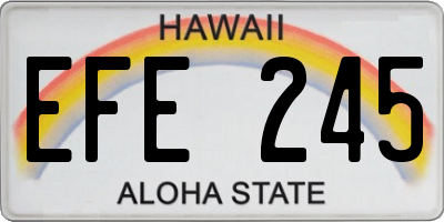 HI license plate EFE245