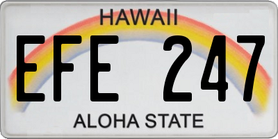 HI license plate EFE247