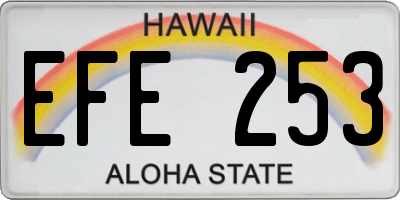 HI license plate EFE253