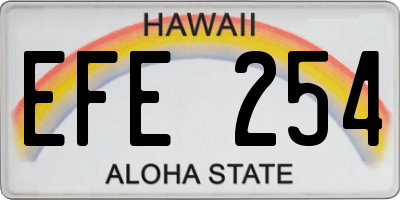 HI license plate EFE254
