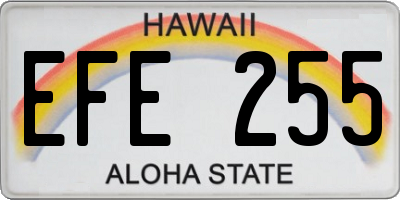 HI license plate EFE255